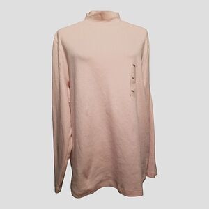 Karen Scott Mock Neck Top Blush Long Sleeve Size XXL